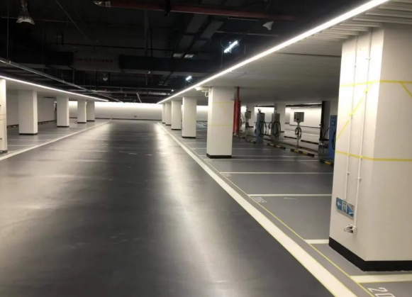 黑白灰演繹的高級車庫地坪一深圳華僑城總部大廈 涂料在線,coatingol.com