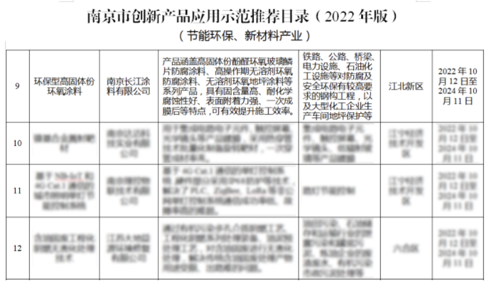 長江“環(huán)保型高固體份環(huán)氧涂料”入選南京市創(chuàng)新產(chǎn)品 涂料在線,coatingol.com